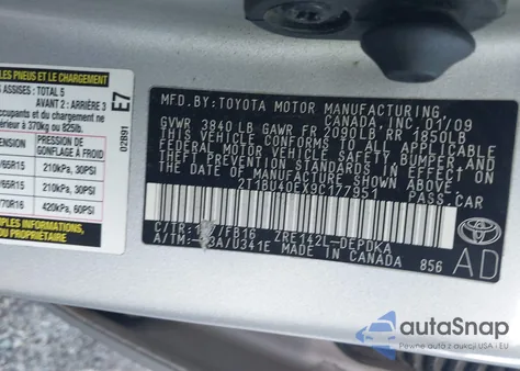 2009 Toyota Corolla Le from USA, damaged, VIN 2T1BU40EX9C177951